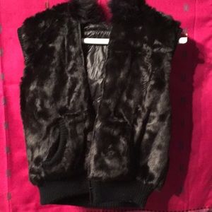 reversible faux fur vest